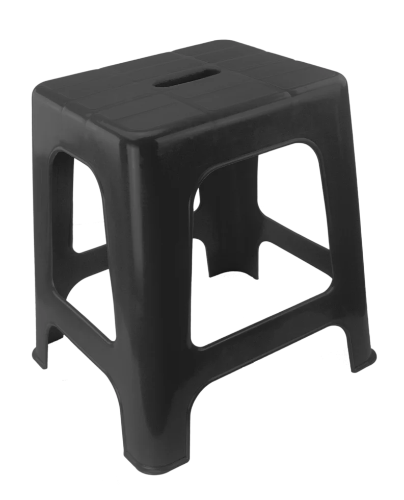 Predellino e seduta con 1 gradino, nero, altezza 41 cm – Vplast - immagine 2