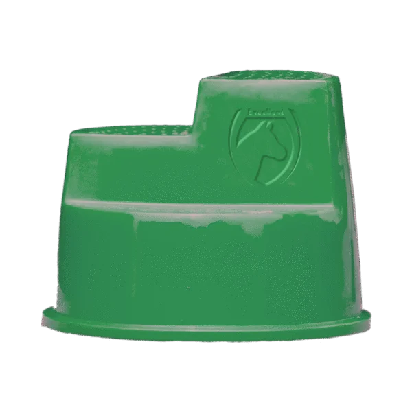 Predellino con 3 gradini antiscivolo, verde, 53 cm – Excellent Horse
