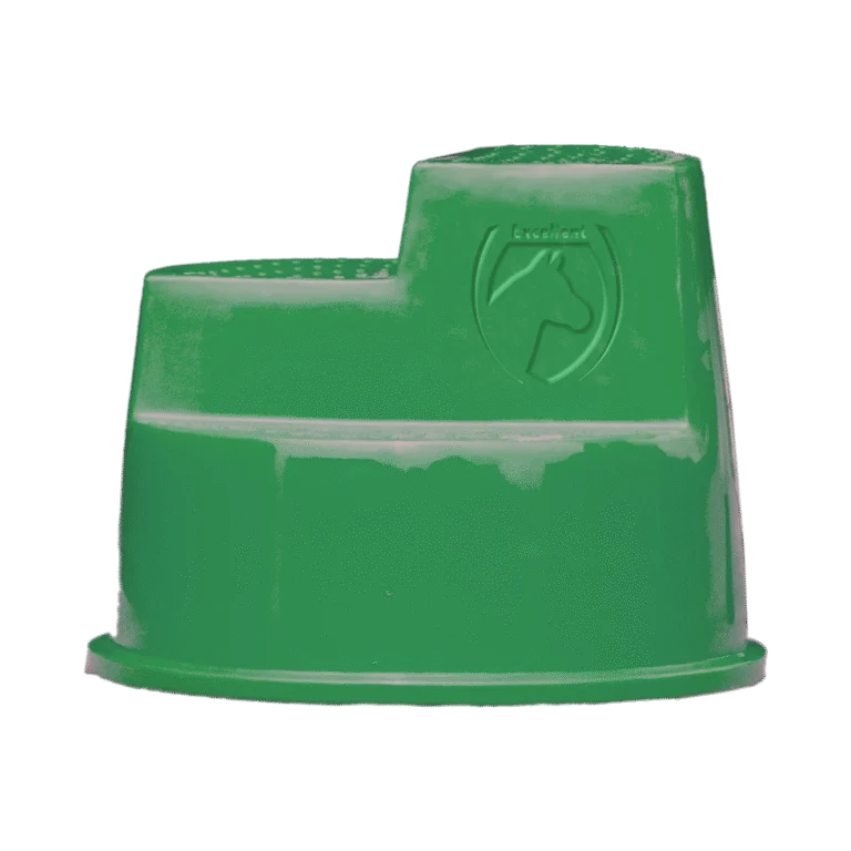Predellino con 3 gradini antiscivolo, verde, 53 cm – Excellent Horse