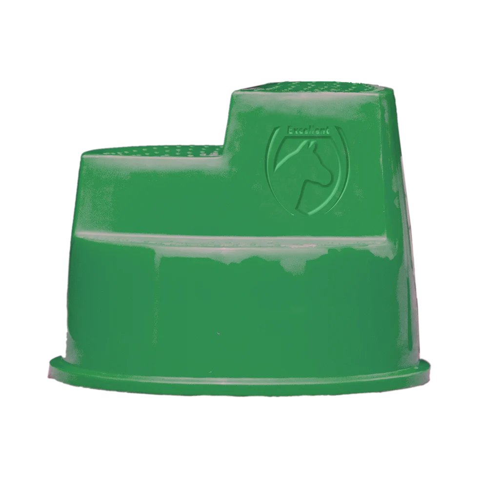 Predellino con 3 gradini antiscivolo, verde, 53 cm – Excellent Horse - immagine 1