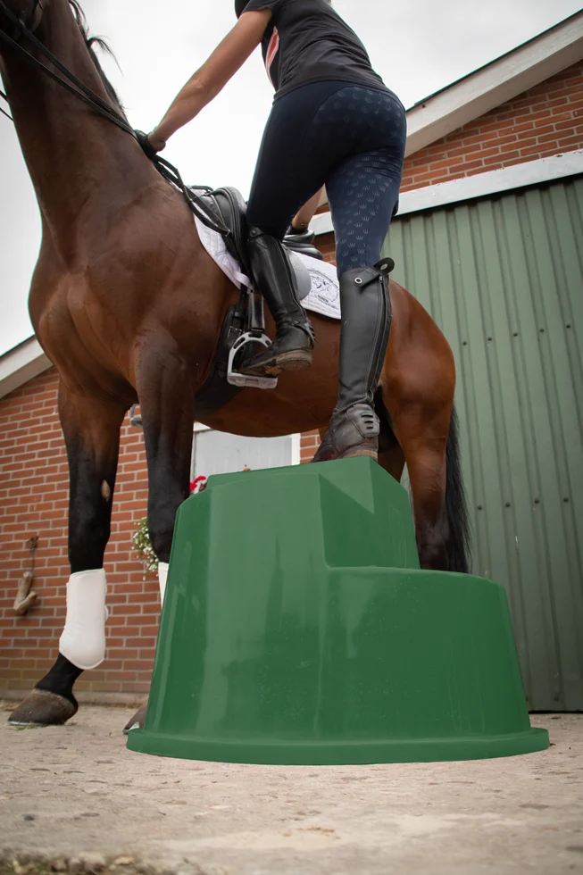 Predellino con 3 gradini antiscivolo, verde, 53 cm – Excellent Horse - immagine 5