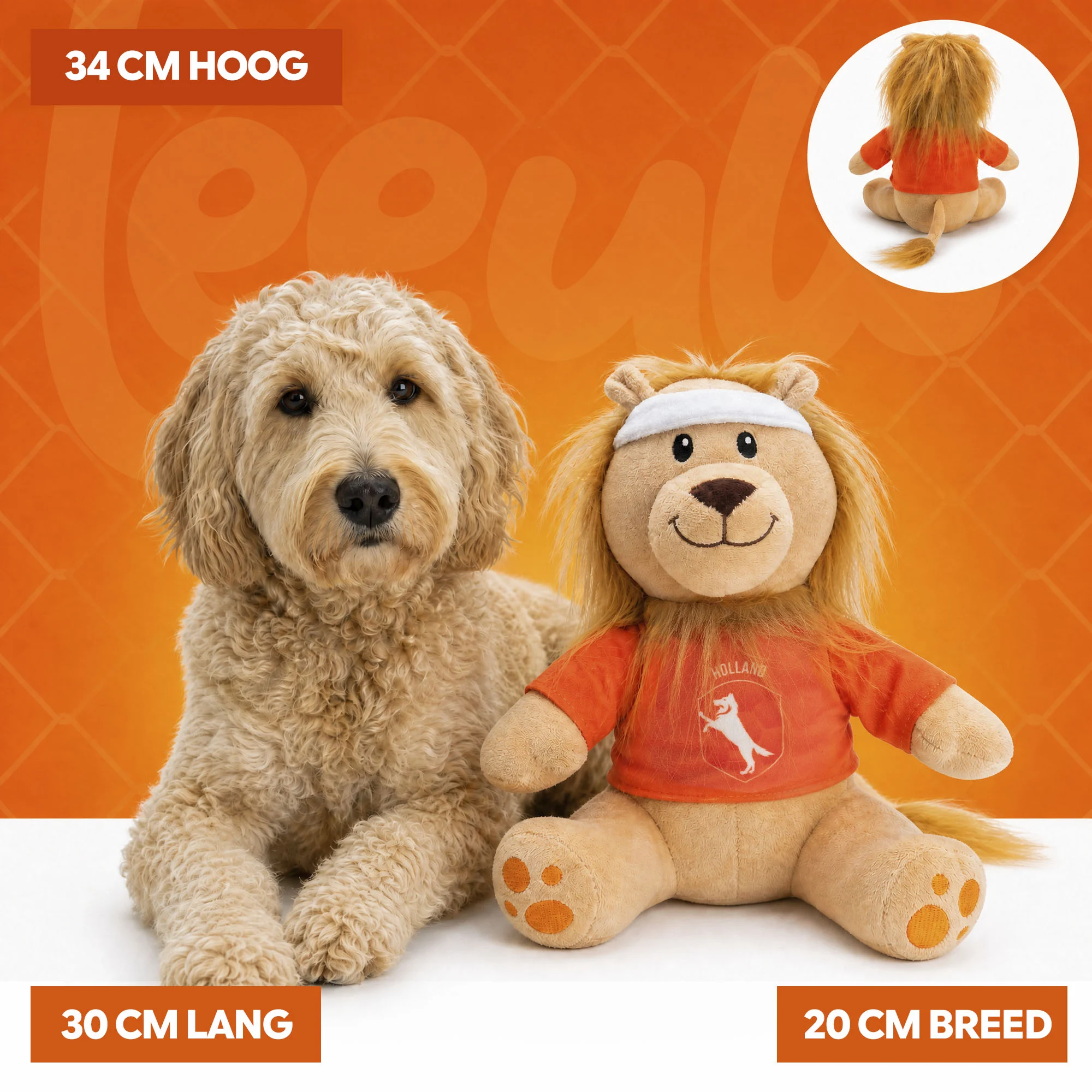 Peluche per cani Leone arancione, 34 cm – Holland Leone arancione L - immagine 5