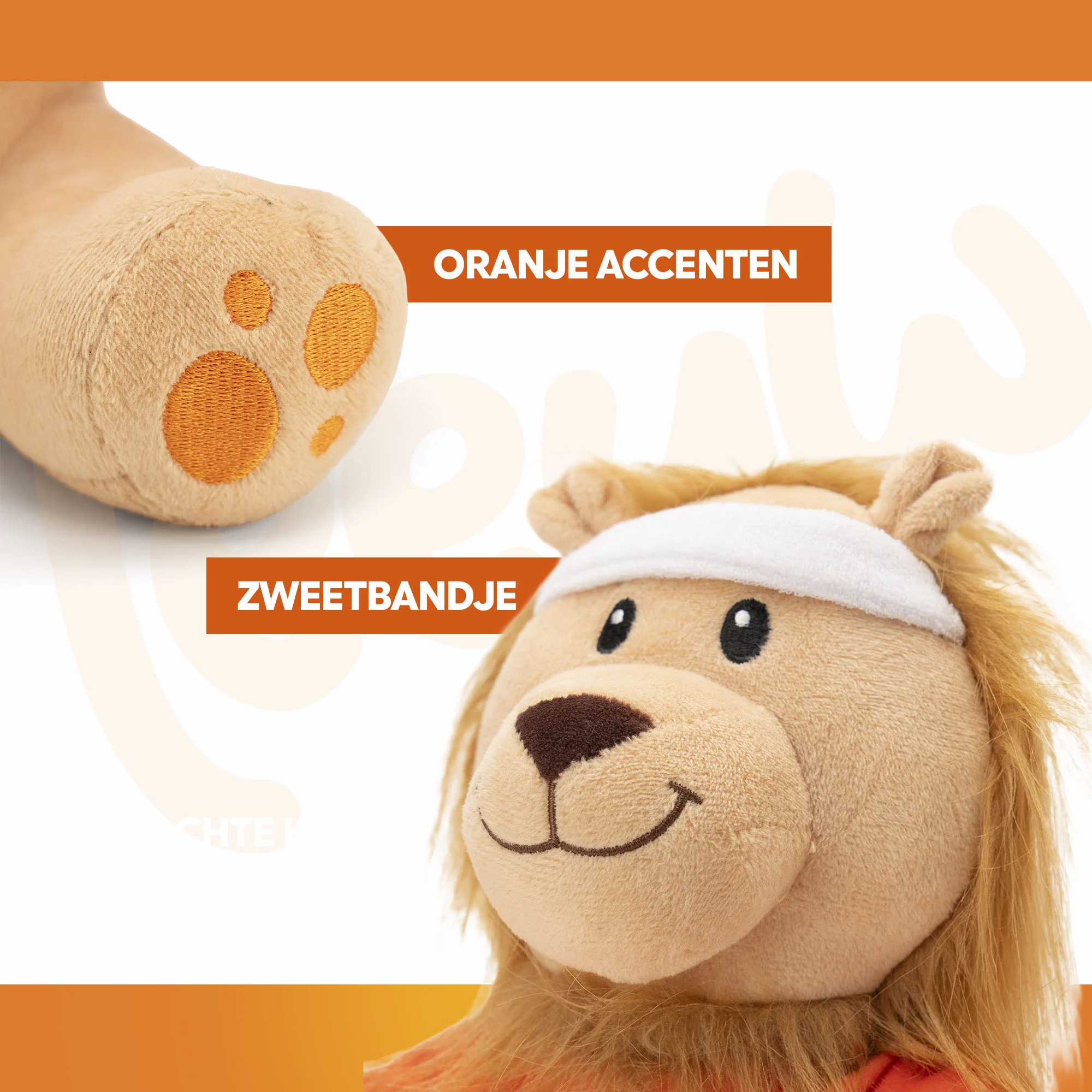Peluche a forma di leone per cani, arancione, 28 cm – Holland Oranje Leeuw M - immagine 3