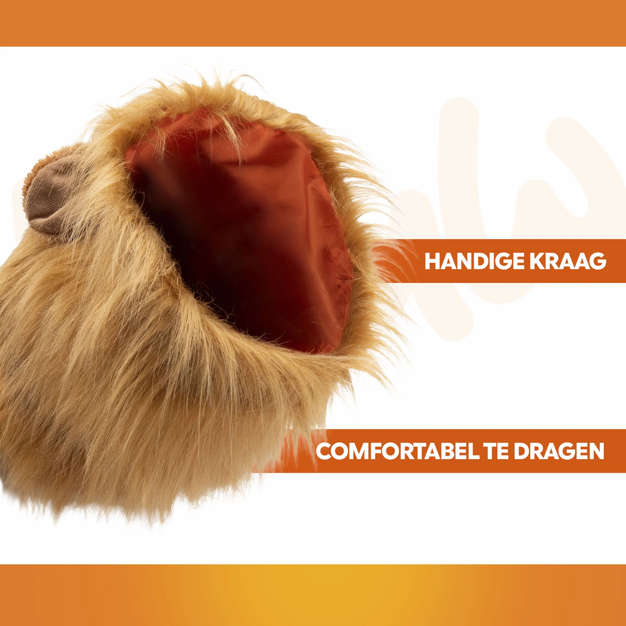 Criniera da leone arancione per cani L – Criniera arancione Holland - immagine 3
