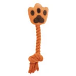 Gioco da tiro per cani a forma di mano con corda in cotone e squeaker – Holland Oranje High Five