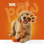 Gioco da tiro per cani a forma di mano con corda in cotone e squeaker – Holland Oranje High Five - immagine 2