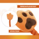Gioco da tiro per cani a forma di mano con corda in cotone e squeaker – Holland Oranje High Five - immagine 3