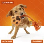 Gioco da tiro per cani a forma di mano con corda in cotone e squeaker – Holland Oranje High Five - immagine 4