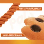 Gioco da tiro per cani a forma di mano con corda in cotone e squeaker – Holland Oranje High Five - immagine 5