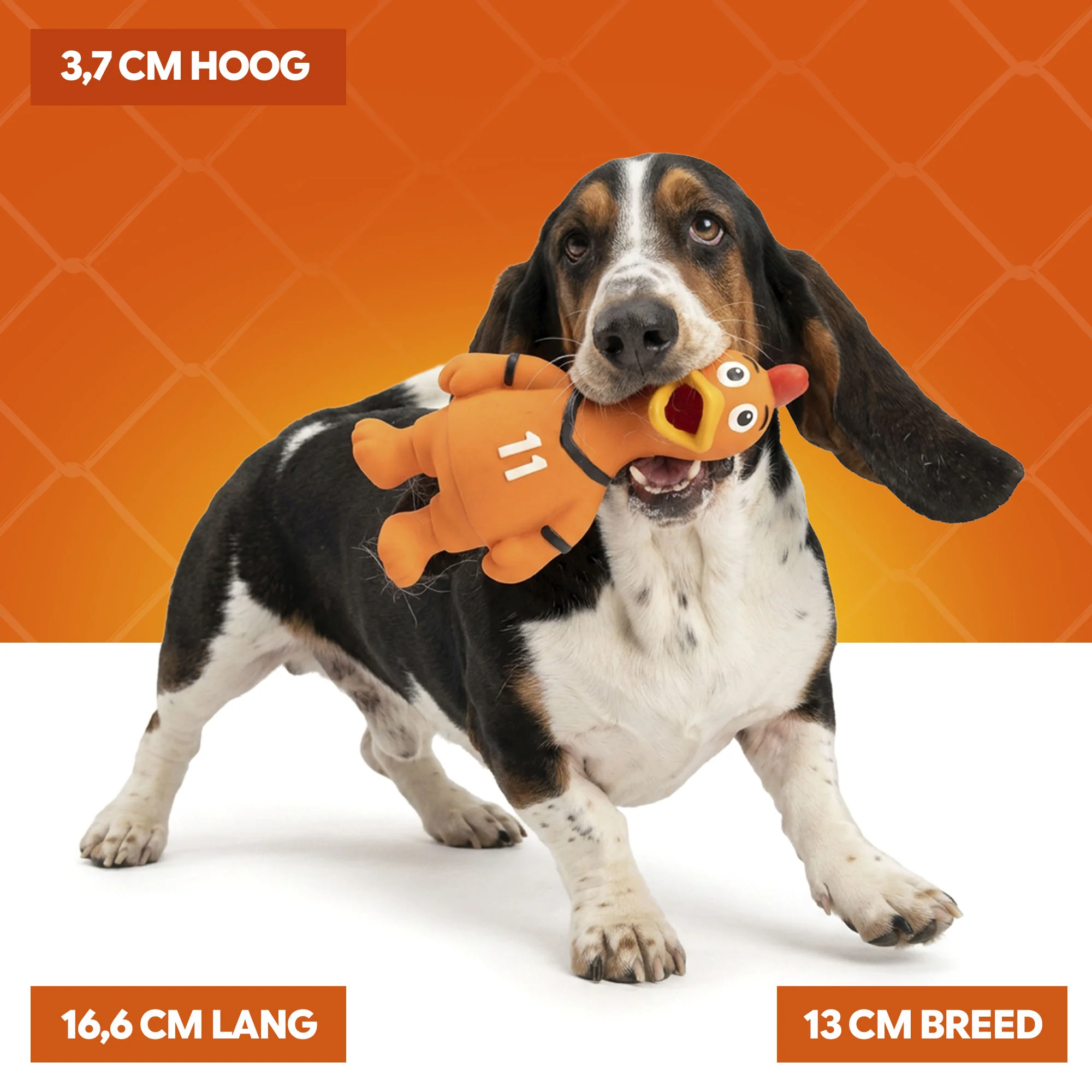 Gioco per cani in lattice a forma di gallina, arancione – Gallina WK - immagine 4