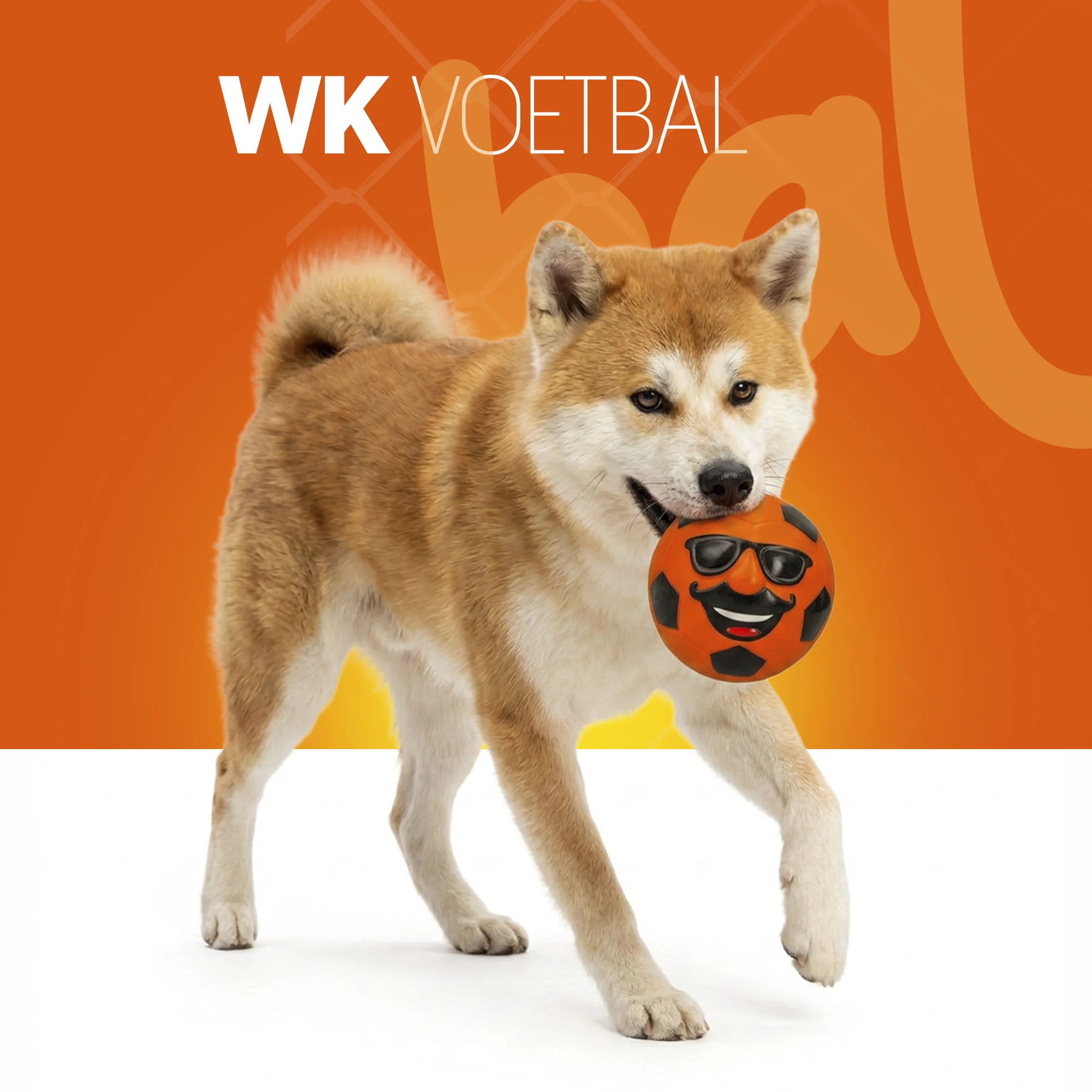 Giocattolo per cani in lattice con squeaker, arancione L – Holland Mr. Dutch - immagine 2