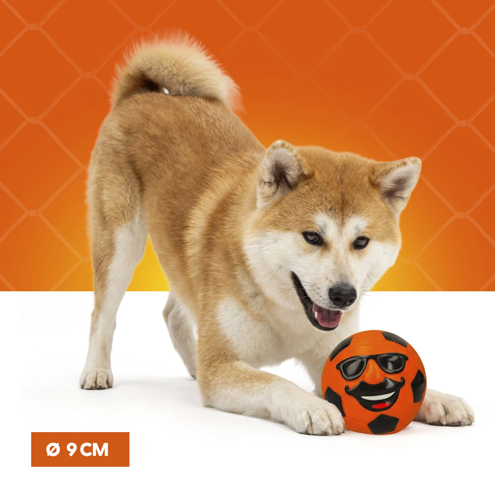 Giocattolo per cani in lattice con squeaker, arancione L – Holland Mr. Dutch - immagine 4
