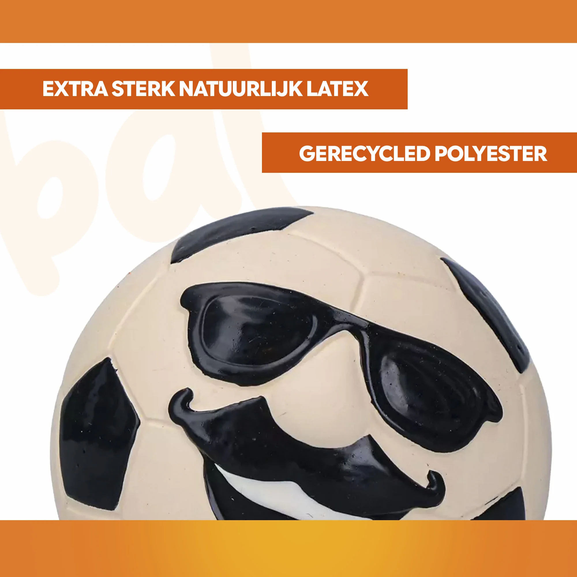 Giocattolo per cani in lattice con squeaker, arancione, L – Holland Mr. WK Soccer - immagine 5