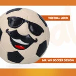 Giocattolo per cani in lattice con squeaker, arancione, M – Holland Mr. WK Soccer - immagine 3