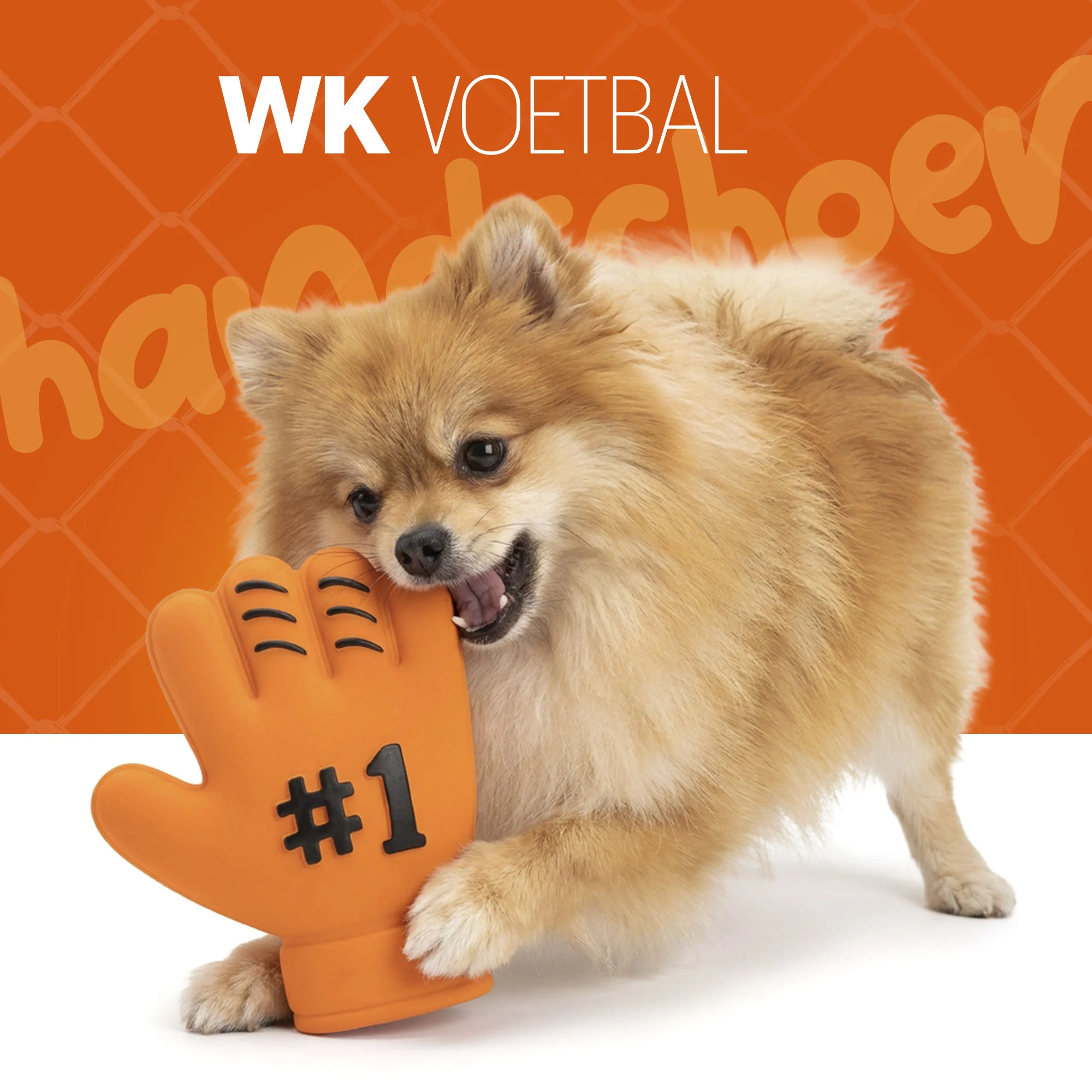Gioco per cani a forma di guanto in lattice, arancione – Holland WK Handschoen - immagine 2