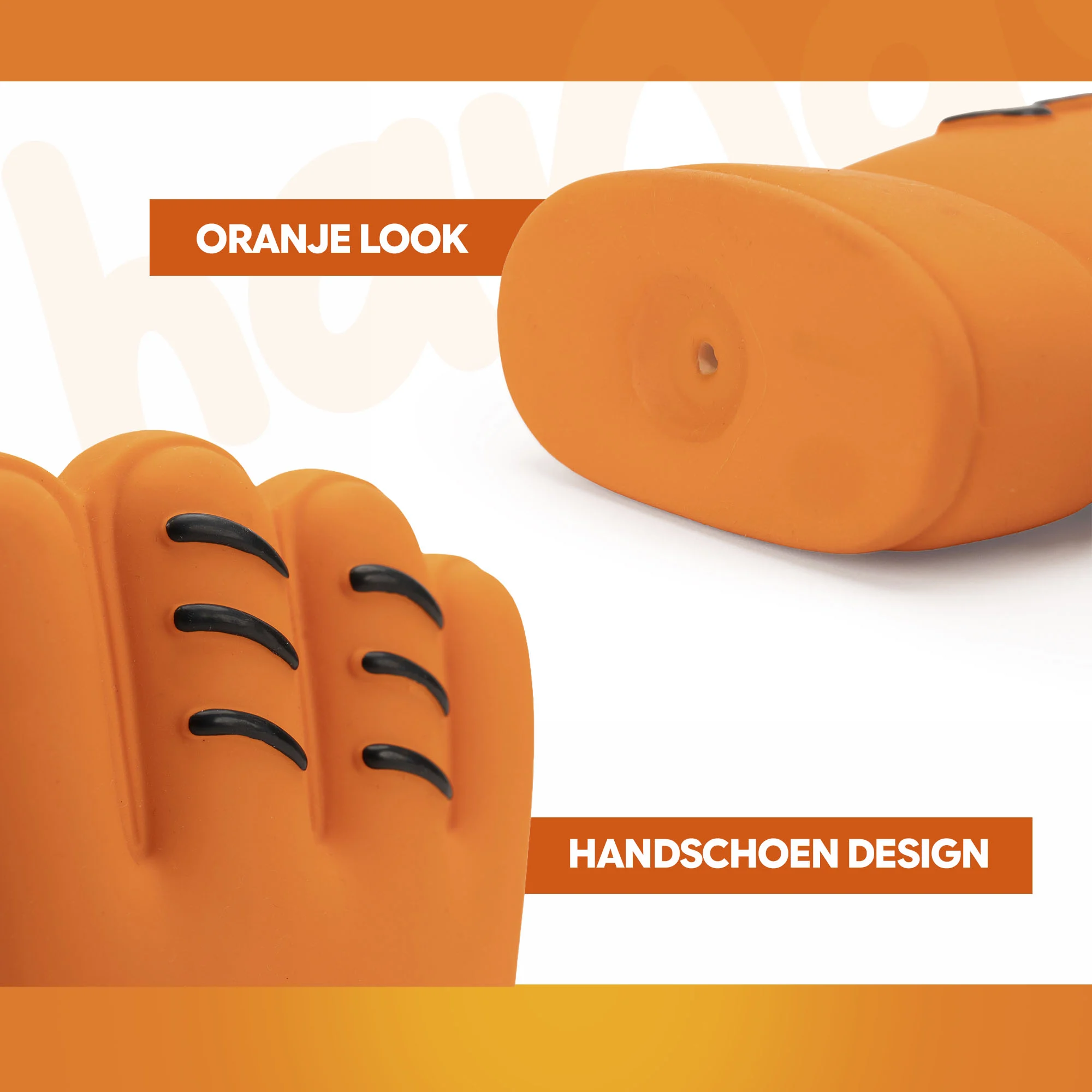 Gioco per cani a forma di guanto in lattice, arancione – Holland WK Handschoen - immagine 5