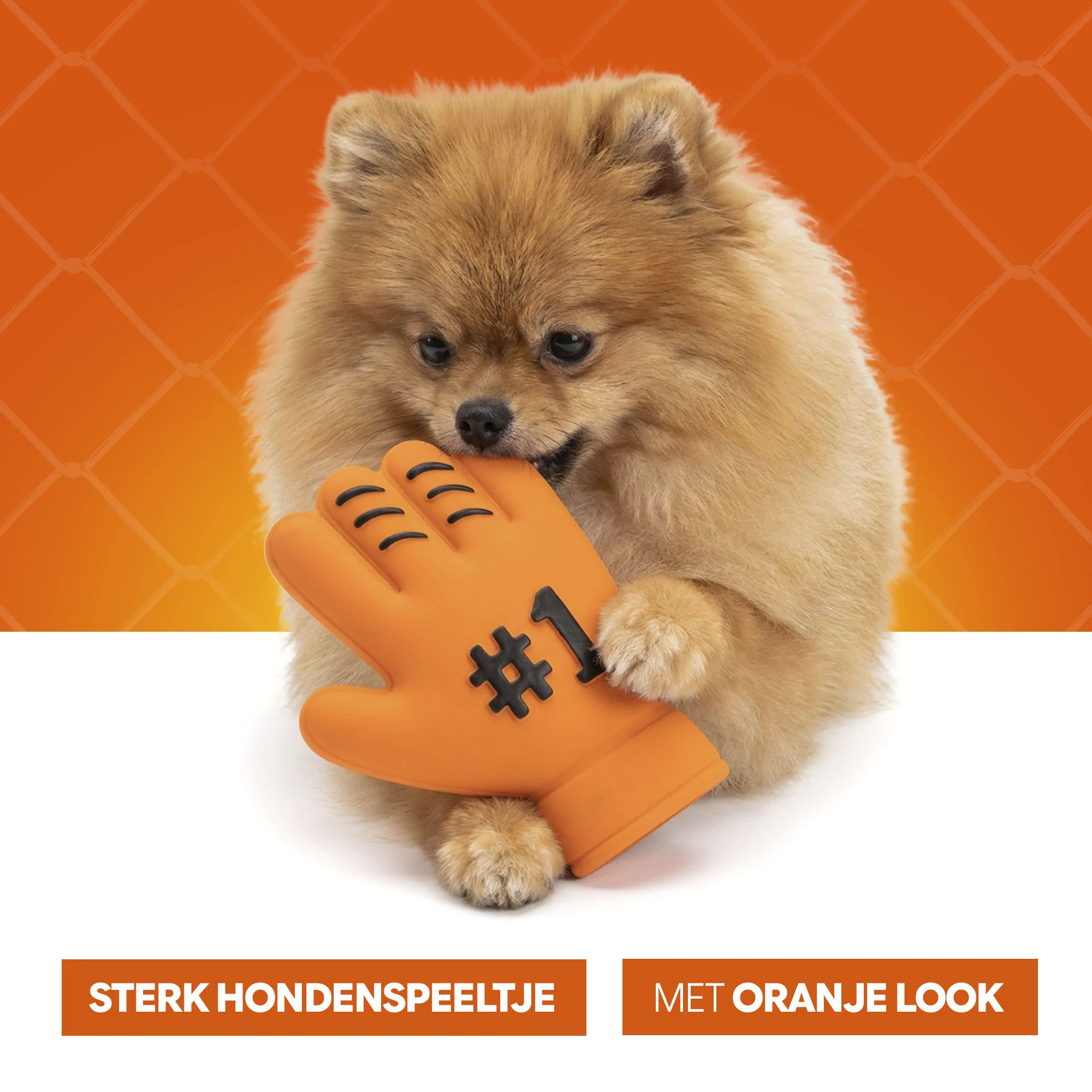 Gioco per cani a forma di guanto in lattice, arancione – Holland WK Handschoen - immagine 6