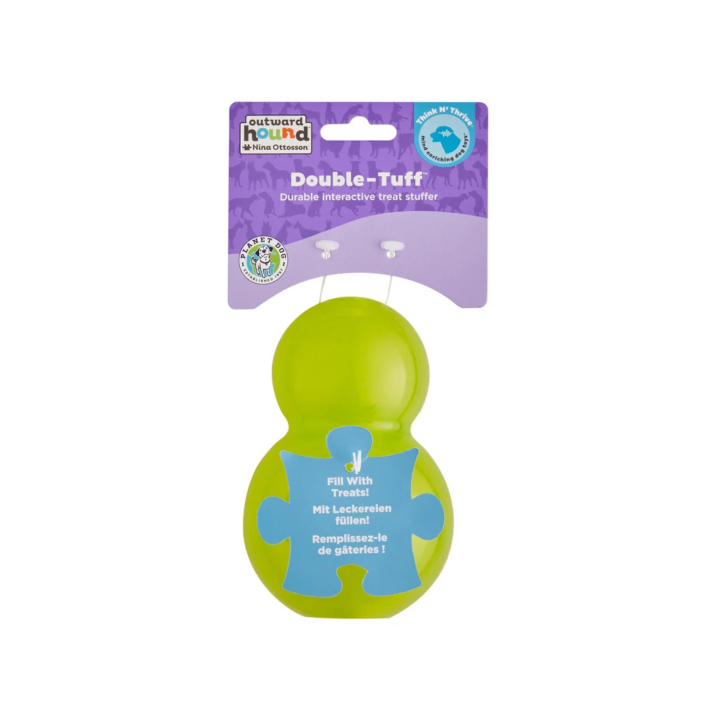 Gioco da masticare riempibile L Verde, 12 x 7,5 cm – Outward Hound (Kyjen) Double-Tuff - immagine 1