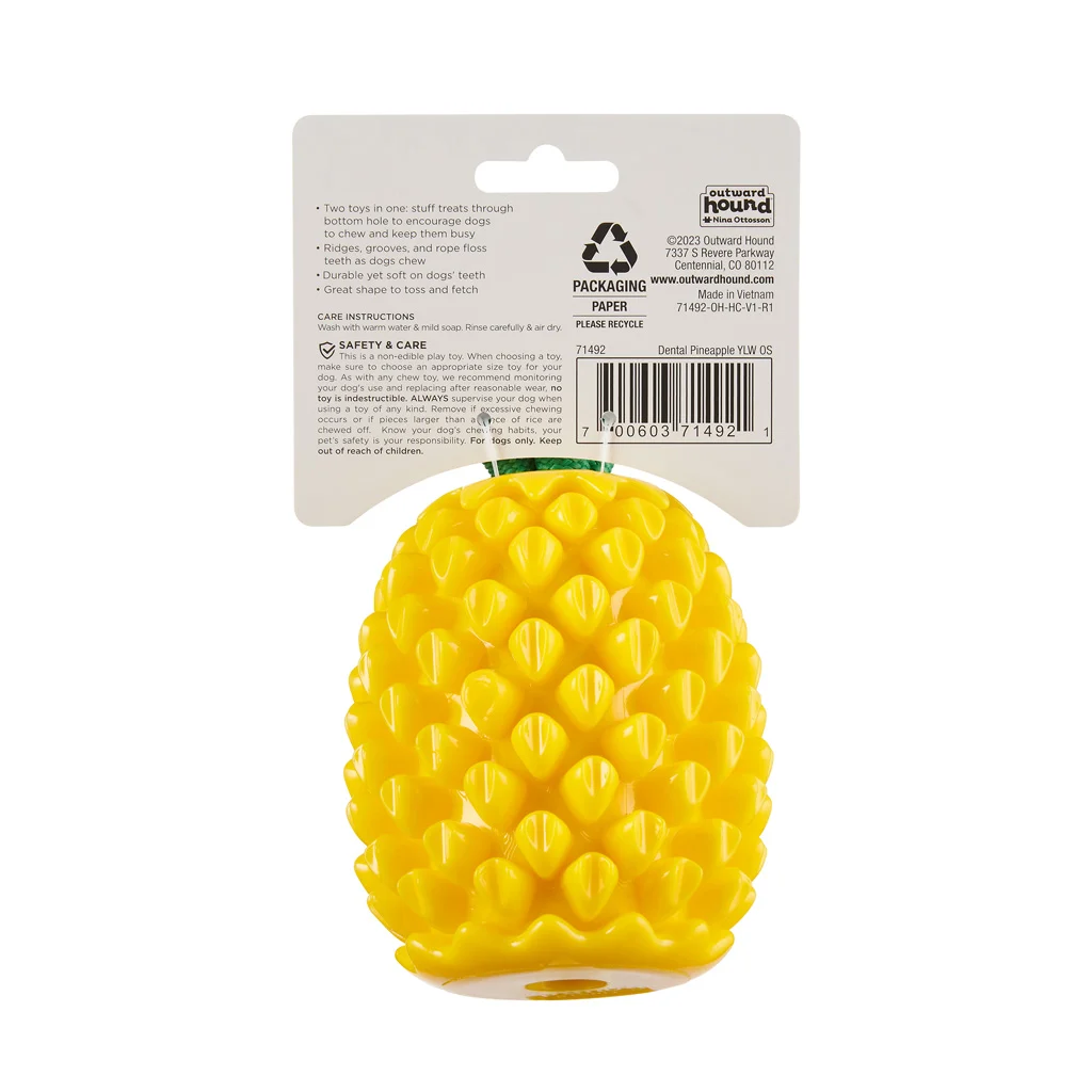 Gioco da masticare con corda e profumo fruttato – Outward Hound (Kyjen) Dental Pineapple - immagine 3
