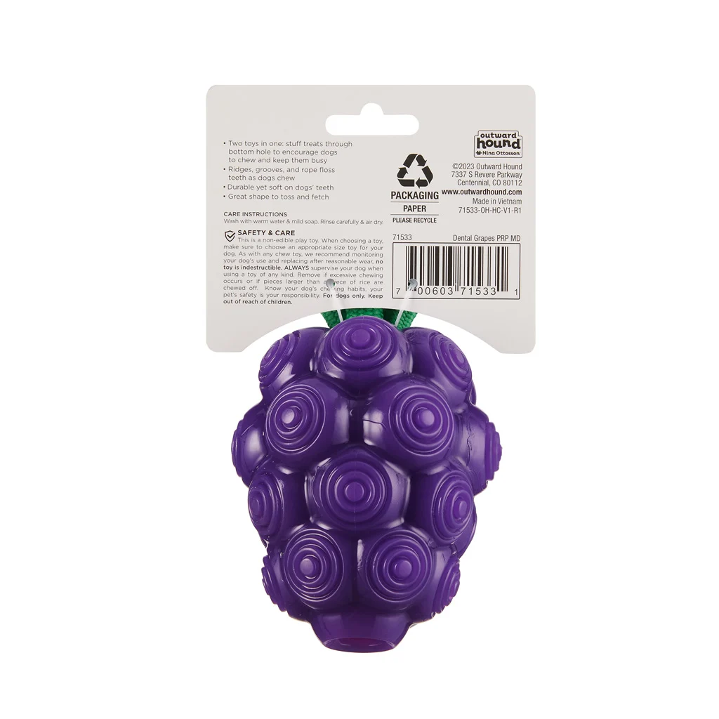 Gioco da masticare con corda e aroma di frutta – Outward Hound (Kyjen) Dental Grapes - immagine 3