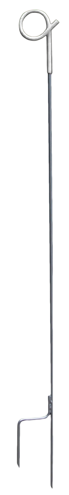 Paletto da inserimento in acciaio armonico con ricciolo, bianco, 110 cm – ZoneGuard