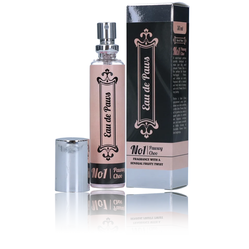 PAW0001.png Profumo per cani femmine con arancia e orchidea, 30 ml – Eau de Paws No1 Pawwy Choo - immagine 1