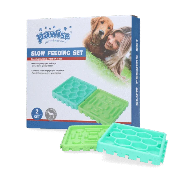 Set di ciotole anti ingozzamento con ventose – Pawise Slow Feeding Set
