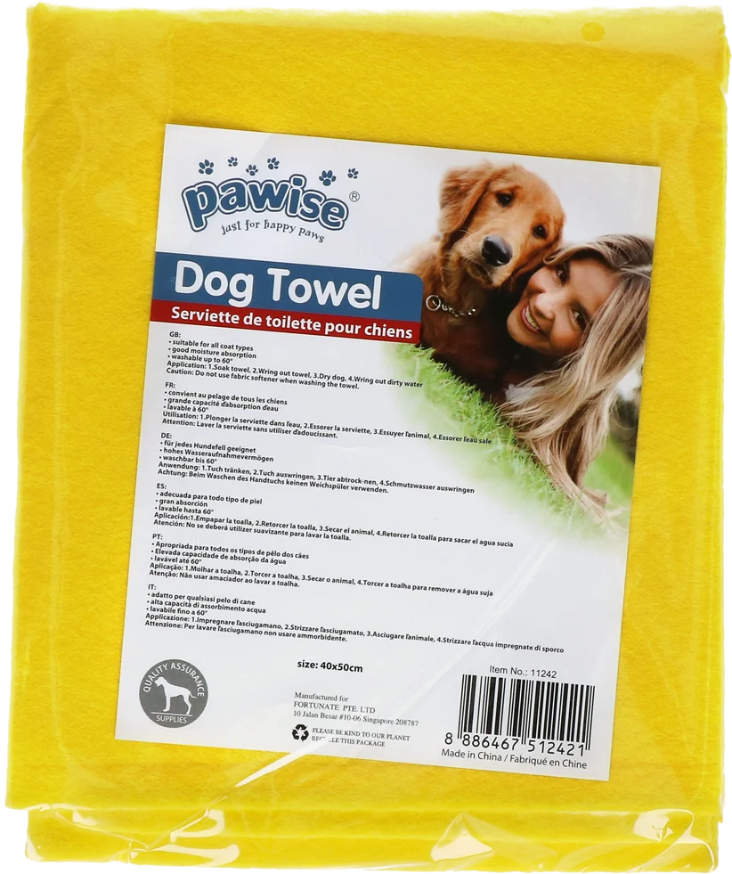 Asciugamano per cani per pelo e zampe bagnati 40 x 50 cm – Pawise Dog Towel - immagine 1