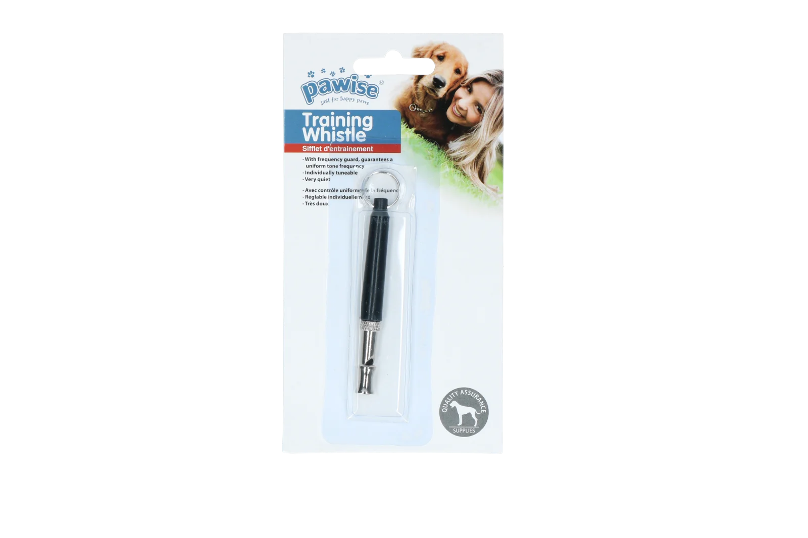Fischietto per cani dal suono delicato, nero, 8 cm – Pawise Dog Training Whistle - immagine 1