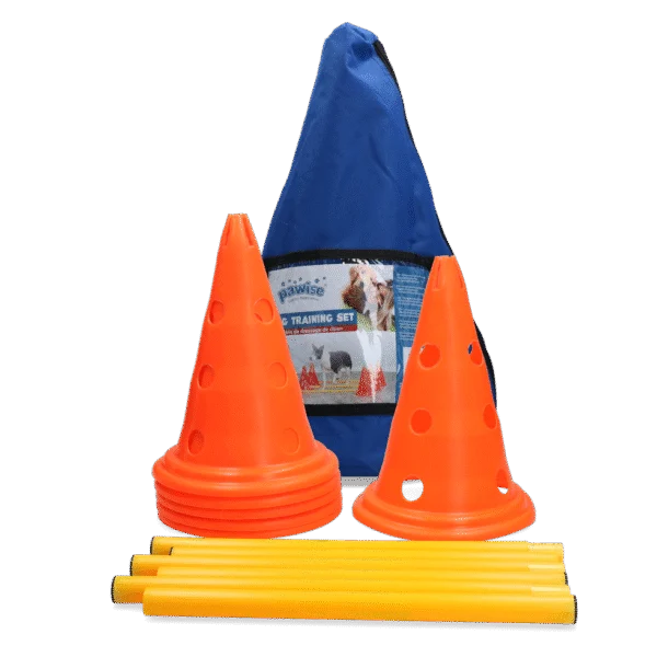 Set agility per cani con 6 coni e 3 aste – Pawise Dog Agility Training Set