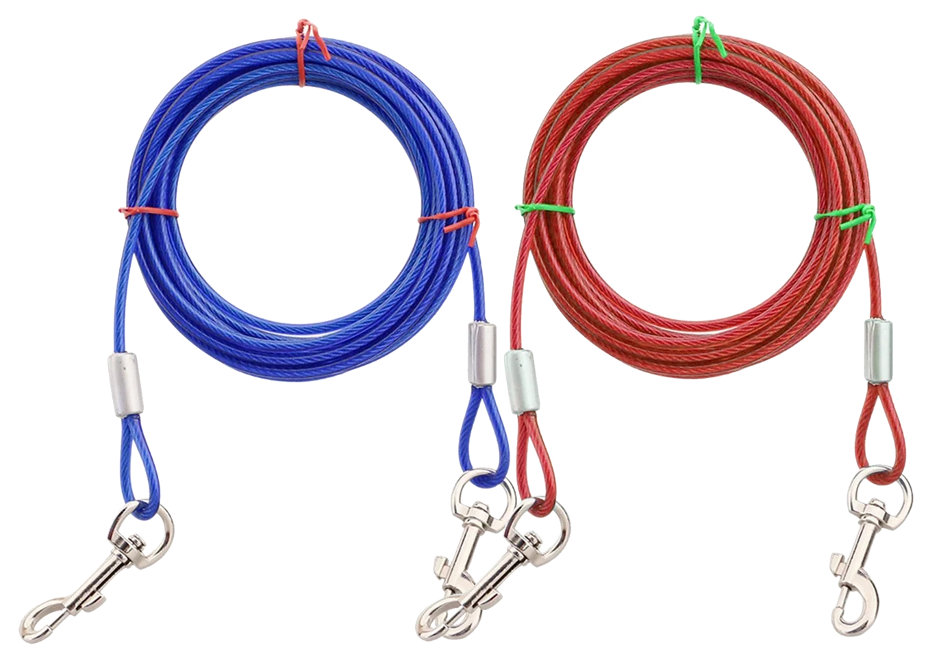 Linea di ancoraggio in cavo d’acciaio rivestito in vinile, 7 m – Pawise Tie Out - immagine 2