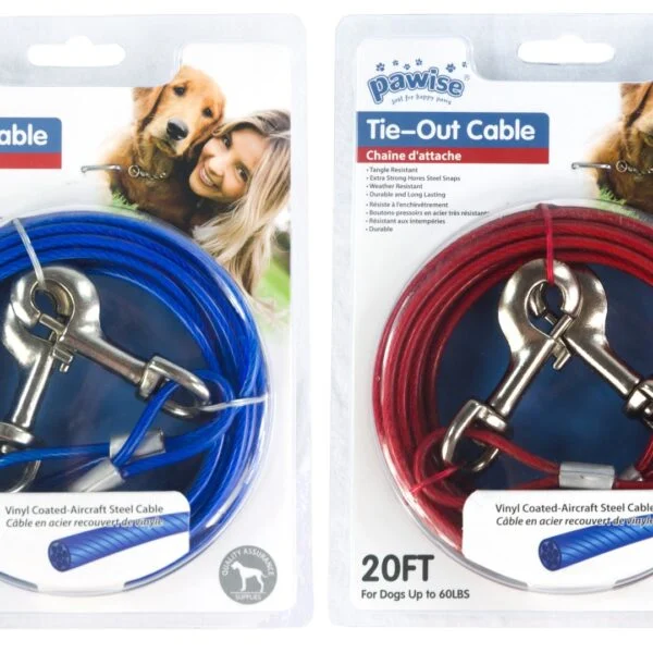 Linea di ancoraggio in cavo d’acciaio rivestito in vinile, 7 m – Pawise Tie Out