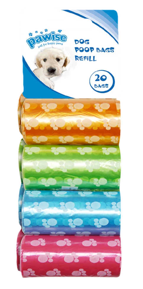 Ricariche di sacchetti per le deiezioni, 8 rotoli da 20 pezzi, Pawise Refill Poop Bag 8-pack - immagine 1