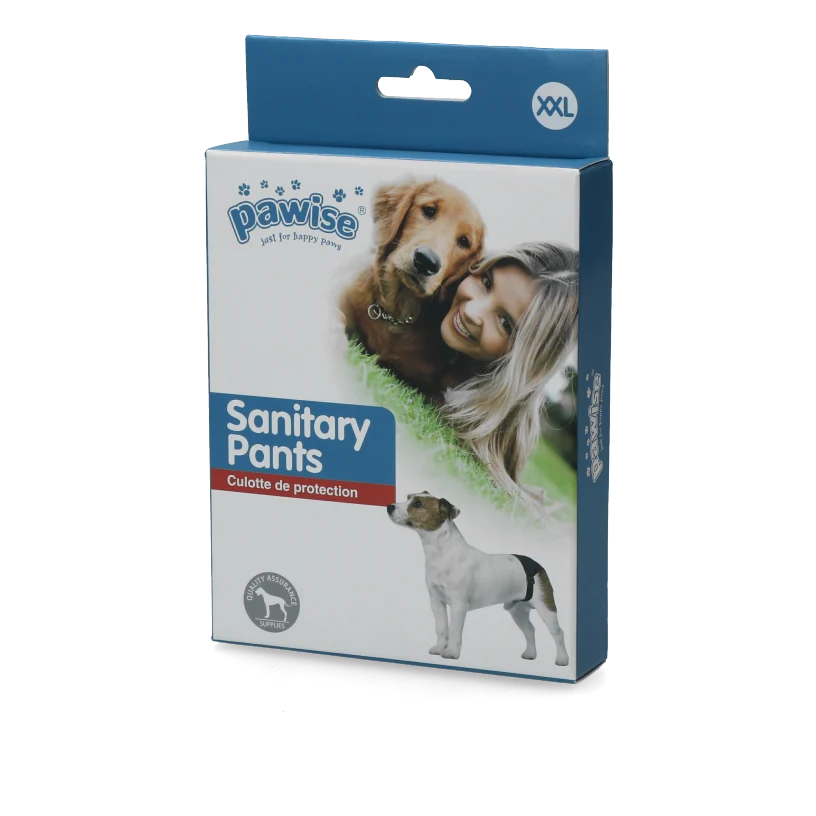 PAWI13035.png Mutandina igienica per cani con 1 salvietta assorbente, circonferenza addominale da 60 a 70 cm – Pawise Sanitary Pants XXL - immagine 1