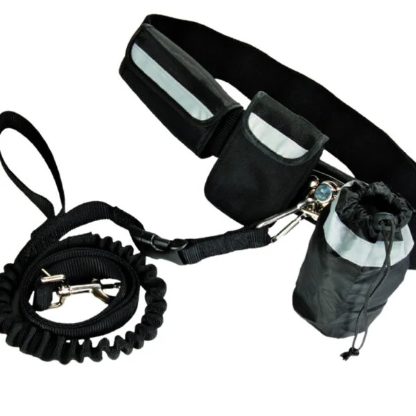 Guinzaglio hands free per cani per correre con estremità elastica da fissare alla cintura – Pawise Hands Free Doggy Jogger Kit