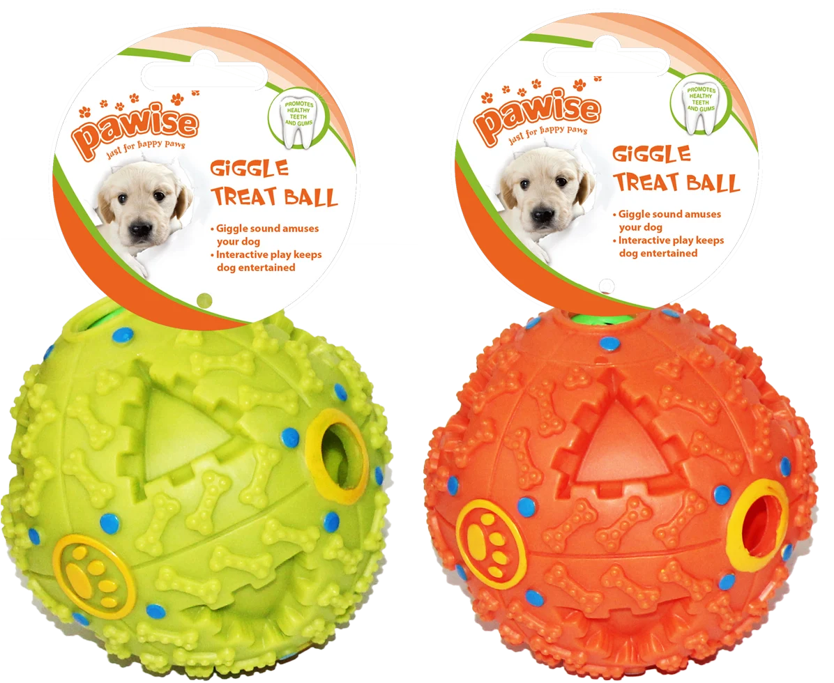 Palla dispenser con suono ridacchiante e apertura per snack M – Pawise Giggle Treat Ball - immagine 1