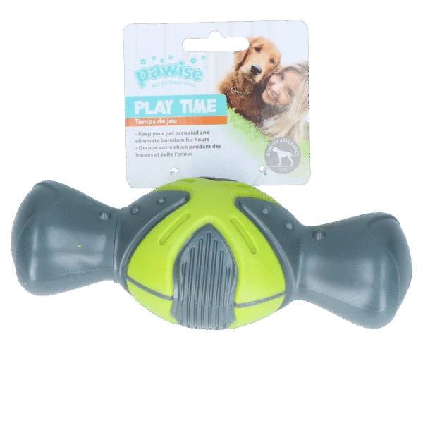 Gioco per cani con squeaker a forma di osso e scanalature, 19 cm – Pawise Play Time Squeaky Bone