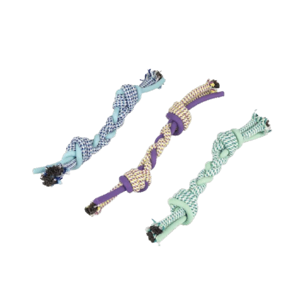 Giocattolo da tiro per cani a forma di osso in corda e plastica, colori assortiti – Pawise Play-N-Tug Bone