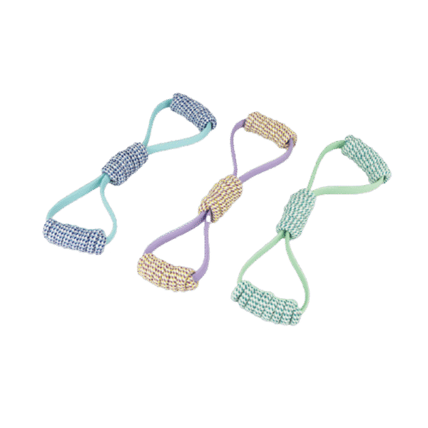 Gioco da tira e molla per cani a forma di 8, in corda e plastica, assortito – Pawise Play-N-Tug Rope 8
