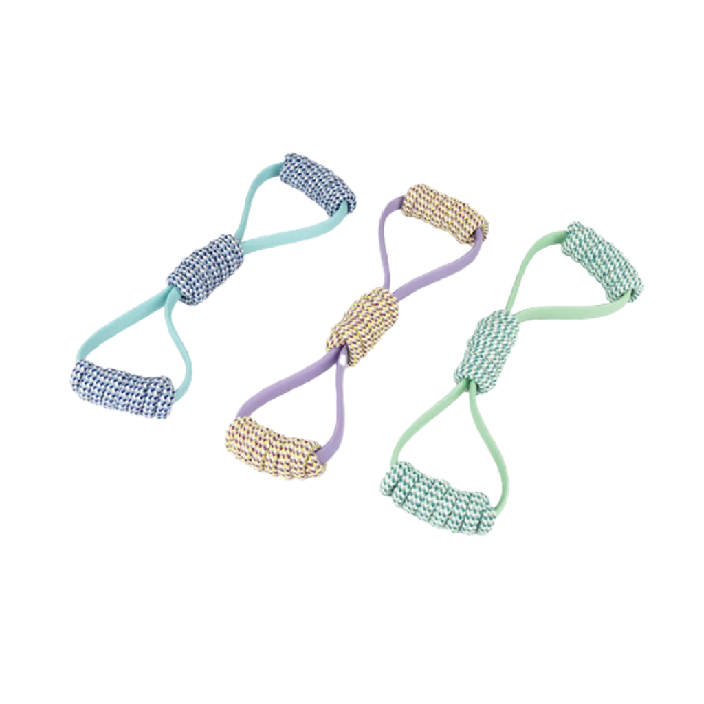 PAWI14614.png Gioco da tira e molla per cani a forma di 8, in corda e plastica, assortito – Pawise Play-N-Tug Rope 8 - immagine 1
