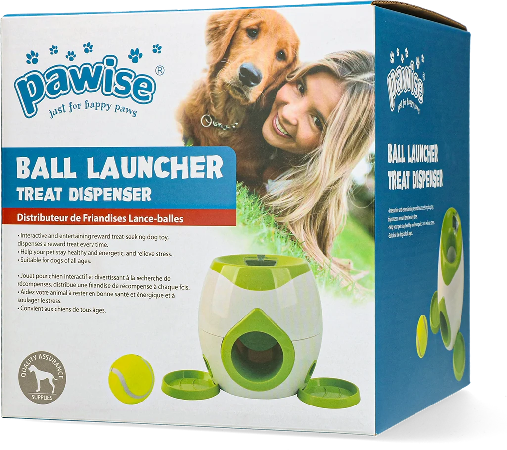 Lancia palline con dispenser di snack e pallina da tennis – Pawise Ball Launcher Treat Dispenser - immagine 1