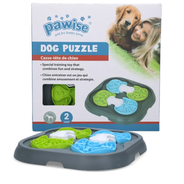 Puzzle per cani con scomparti scorrevoli, 34 x 34 cm – Pawise Dog Puzzle