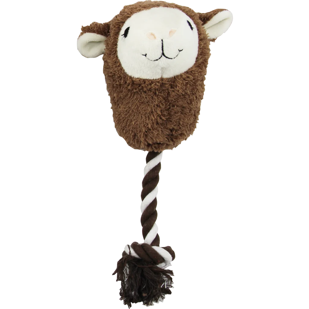 Peluche per cani a forma di alpaca con corda da gioco e squeaker, assortito – Pawise Alpaca Doll With Rope - immagine 1