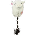 Peluche per cani a forma di alpaca con corda da gioco e squeaker, assortito – Pawise Alpaca Doll With Rope - immagine 3