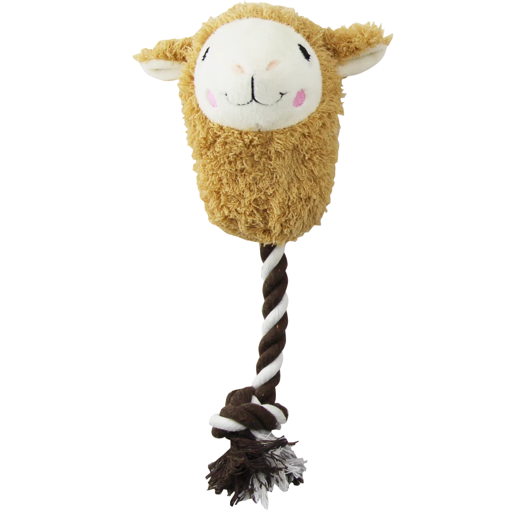 Peluche per cani a forma di alpaca con corda da gioco e squeaker, assortito – Pawise Alpaca Doll With Rope - immagine 2