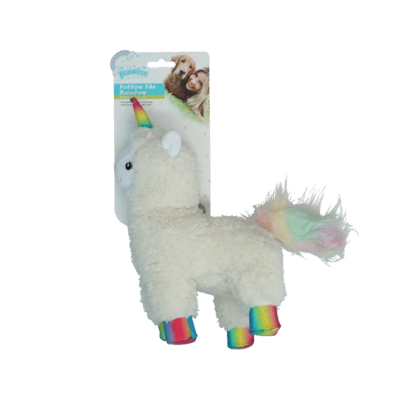 Peluche per cani lama con coroncina e squeaker – Pawise Sequine Pet Lama