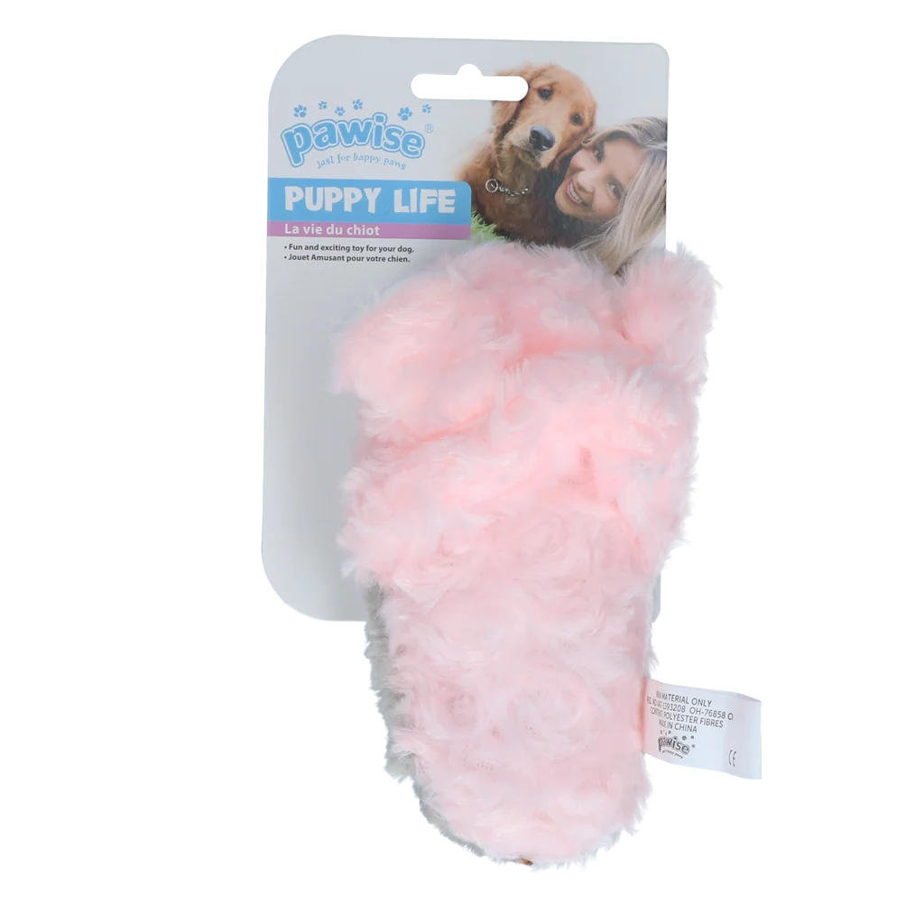 Gioco morbido a forma di ciabatta per cuccioli con squeaker – Pawise Puppy Life My Slipper - immagine 2
