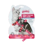 Pettorina per gatti con guinzaglio S, assortita rosa o viola – Pawise Kitten Harness With Leash - immagine 2