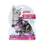 Pettorina per gatti con guinzaglio S, assortita rosa o viola – Pawise Kitten Harness With Leash - immagine 3