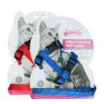 Pettorina per gatti con guinzaglio L, colori assortiti rosso o blu – Pawise Kitten Harness With Leash